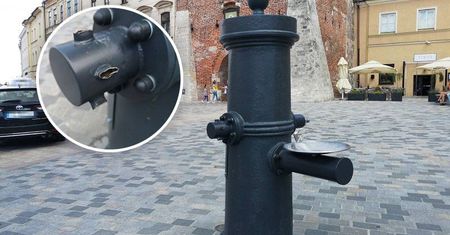 Uszkodzona studnia przy Bramie Krakowskiej. Element zostanie naprawiony w ramach usterki