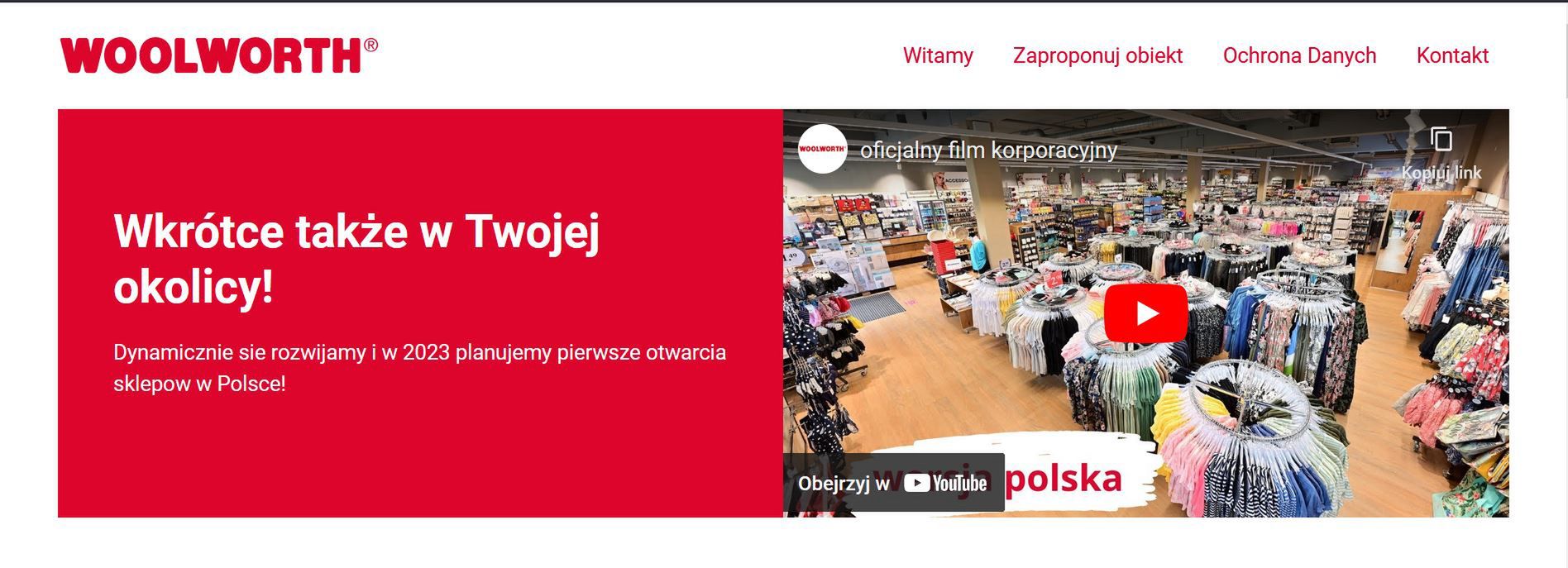 Na zdjęciu screen ze strony woolworth.pl