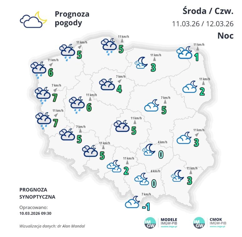 Prognoza pogody ze środy na czwartek
