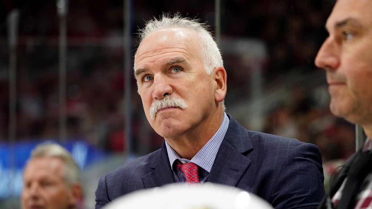 RALEIGH, NC - NOVEMBER 23: Head coach Joel Quenneville of the Florida Panthers watches action on the ice during an NHL game against the Carolina Hurricanes on November 23, 2019 at PNC Arena in Raleigh, North Carolina. (Photo by Gregg Forwerck/NHLI via Getty Images)