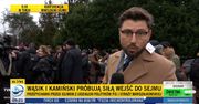 Gigantyczne zamieszanie pod Sejmem. Reporter TVN24 zagłuszany