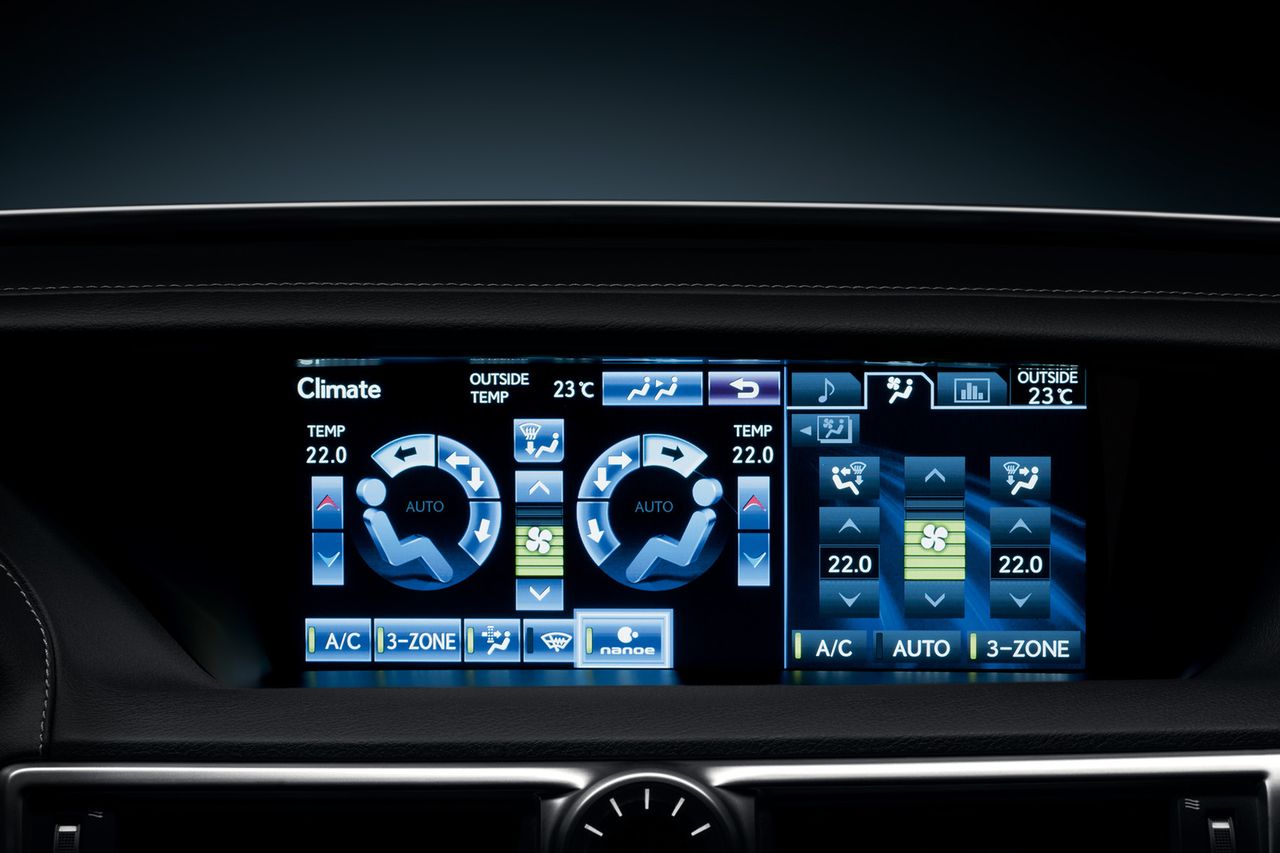 Panel kontrolny klimatyzacji w Lexusie GS 450h