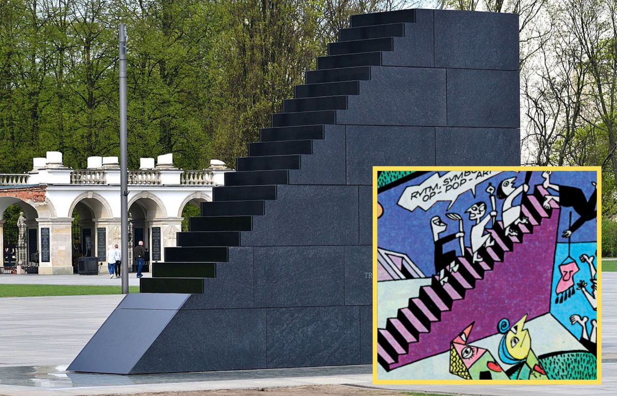 Pomnik ofiar katastrofy smoleńskiej przypomina surrealistyczne schody z komiksu Papcia Chmiela?