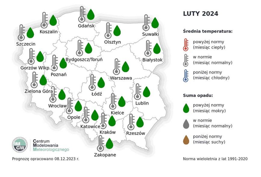 Prognoza pogody na luty