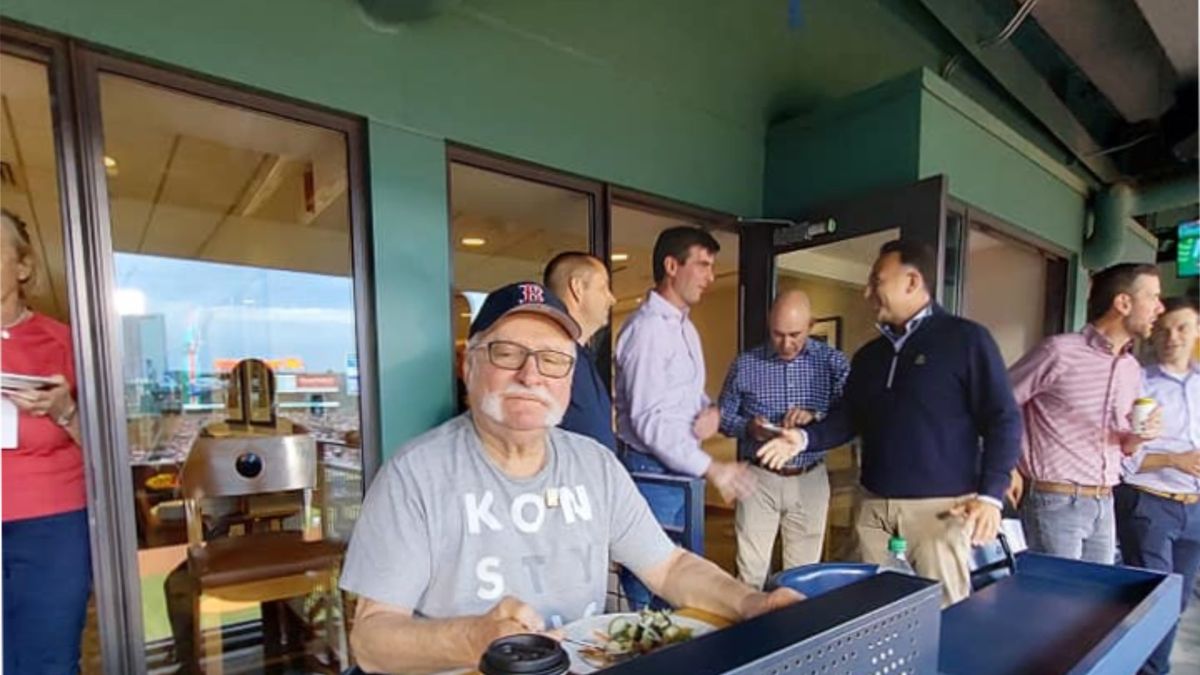 Lech Wałęsa był gościem klubu Boston Red Socks