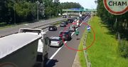 Wideo z autostrady A6. Mężczyzna się nie krępował
