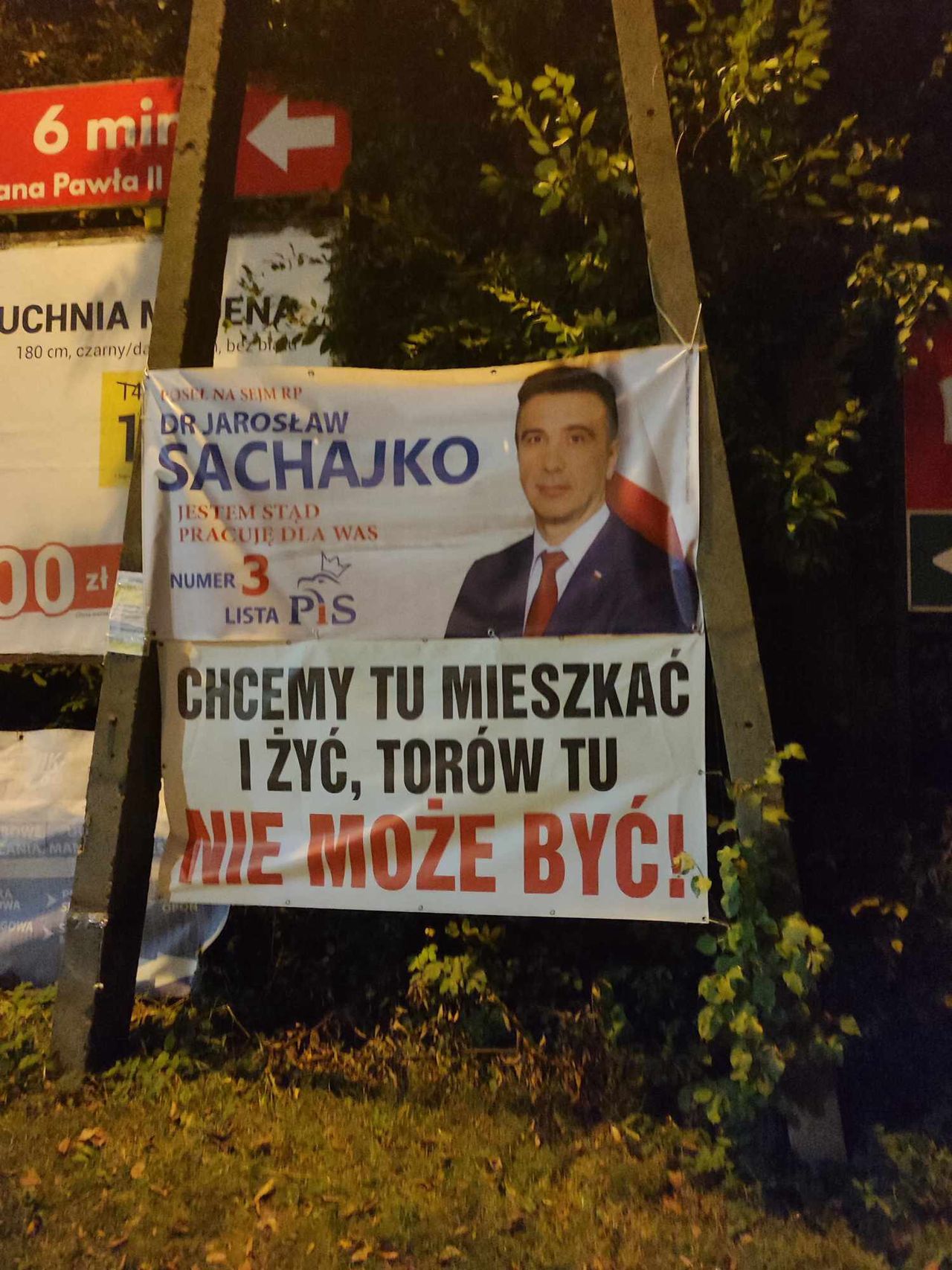 Baner Jarosława Sachajki w Żdanowie