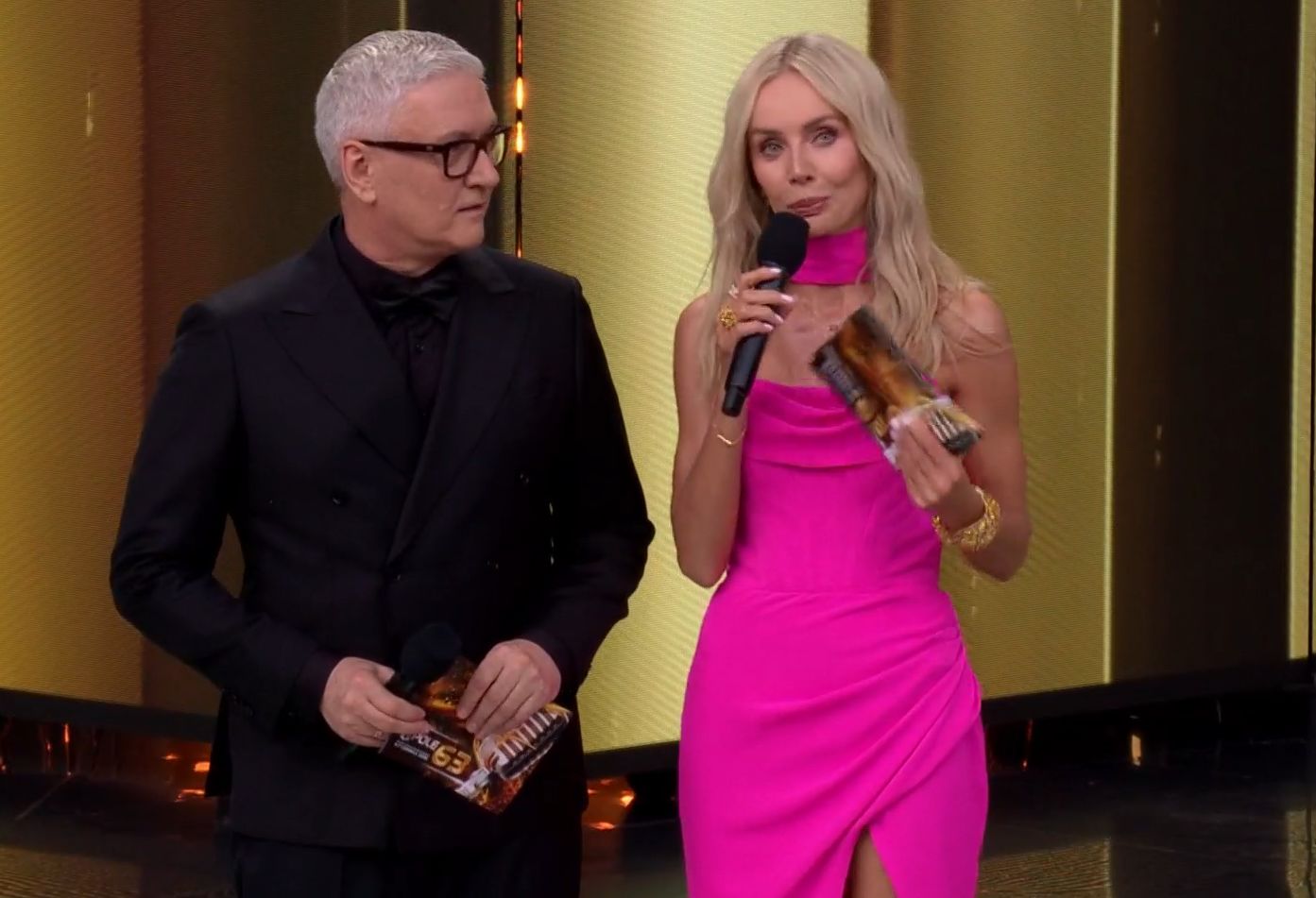 Agnieszka Woźniak-Starak, Artur Orzech podczas festiwalu w Opolu