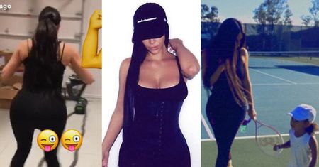 Kim Kardashian "gra w tenisa"... w szpilkach! (FOTO)