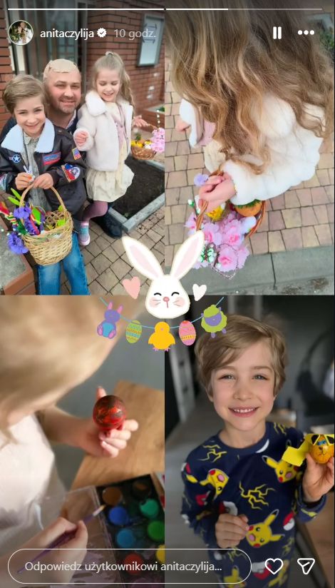 Rodzina Anity i Adriana dekoruje pisanki