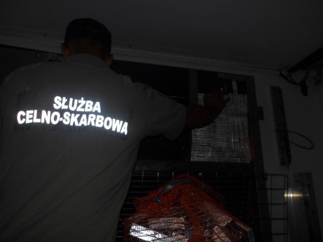Przemycał papierosy w naczepie chłodni. Skuteczna akcja funkcjonariuszy Służby Celno-Skarbowej (zdjęcia)