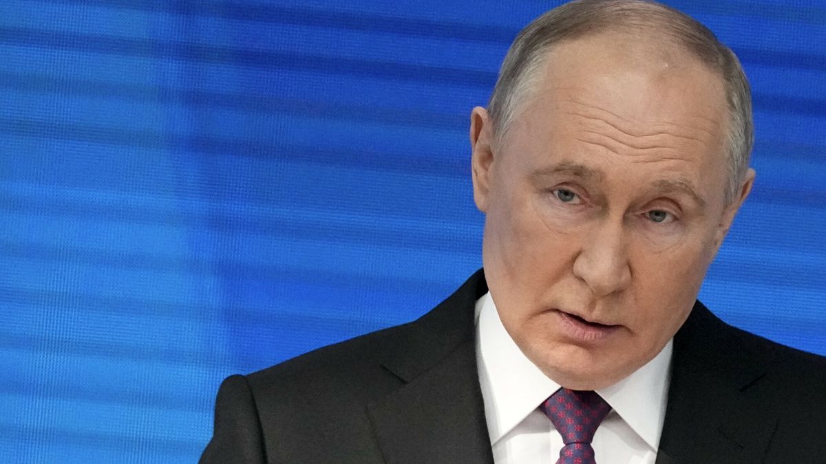 Putin wyg?asza or?dzie o stanie narodu
Russian President Vladimir Putin delivers his state-of-the-nation address in Moscow, Russia, Thursday, Feb. 29, 2024. (AP Photo/Alexander Zemlianichenko)
Alexander Zemlianichenko