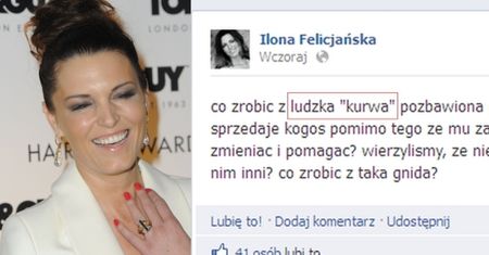 Felicjańska znowu atakuje: "LUDZKA KURWA!"