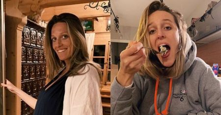 Aleksandra Żebrowska prezentuje ciążowy brzuszek, przeszukując lodówkę. Fani żartują: "Przed i po kwarantannie" (FOTO)