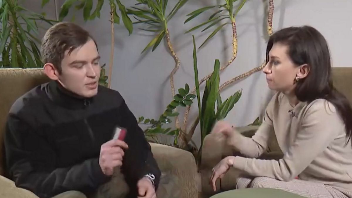 Polski żołnierz Emil Cz. udzielił wywiadu białoruskiej telewizji. 