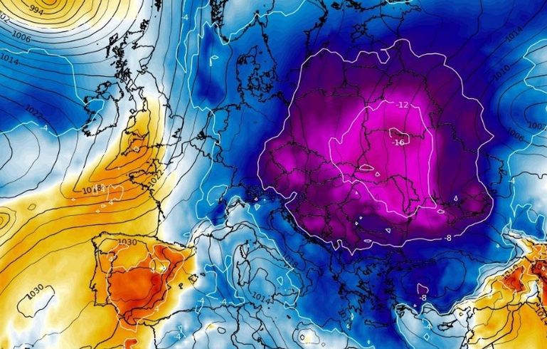 Pogoda długoterminowa. Synoptycy o historycznej zimie w Europie (Żródło: wxcharts.com)