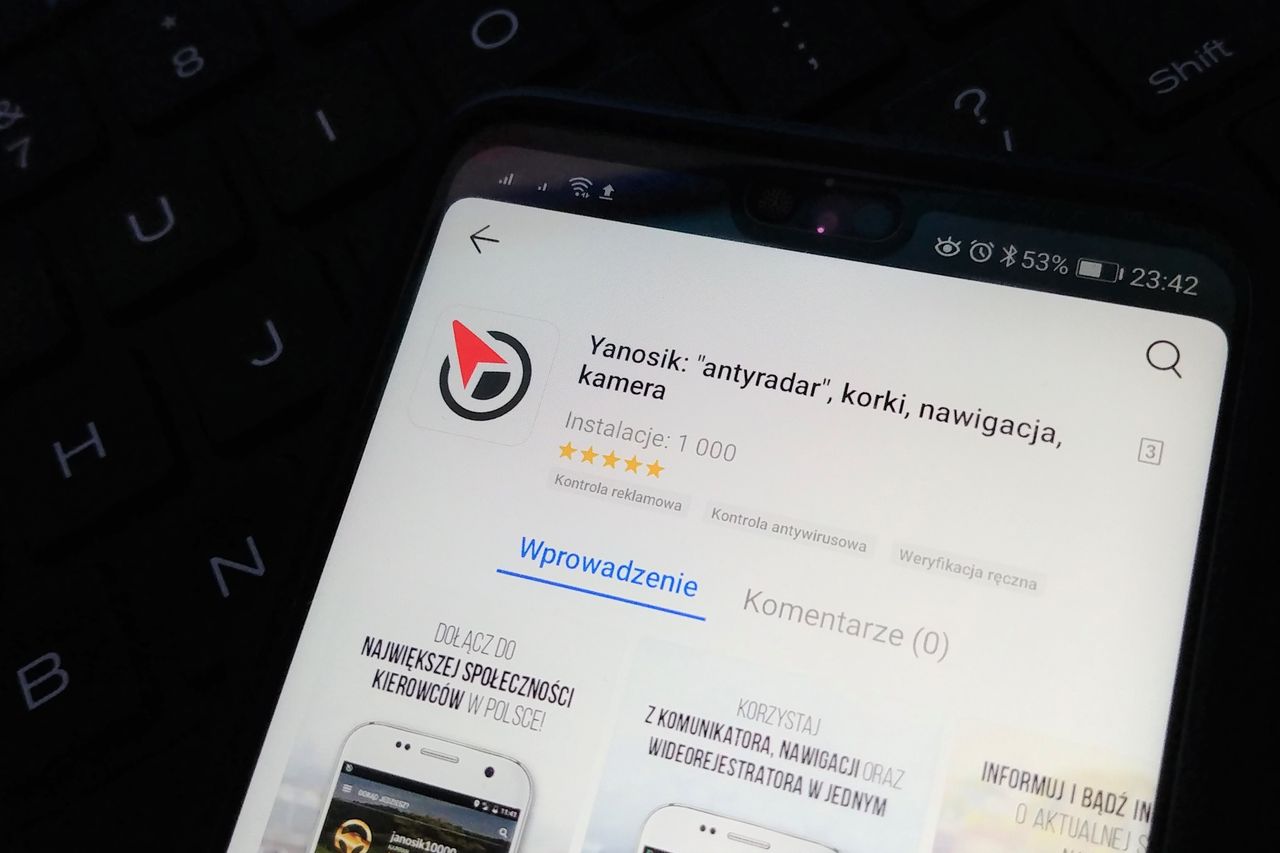 Yanosik ceni użytkowników smartfonów Huawei. Aplikacja jest dostępna w AppGallery