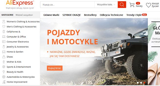 AliExpress zaoferuje polskim użytkownikom bezpłatną wysyłkę 80 proc. produktów