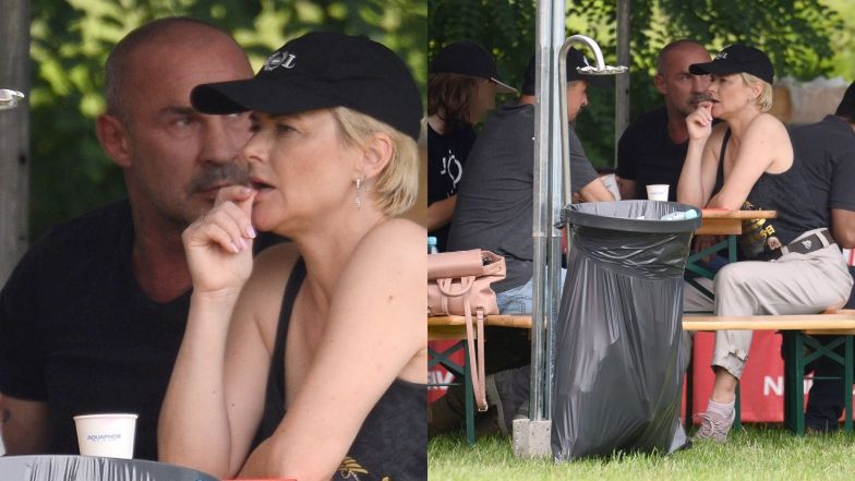 Monika Richardson z partnerem i pasierbem na gali VIP Cross