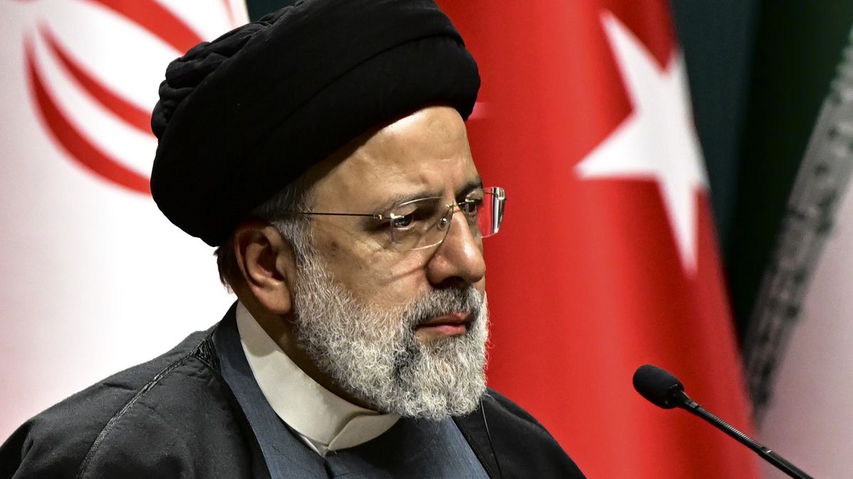 ANKARA, TURKIYE - JANUARY 24: Turkish President Recep Tayyip Erdogan (not seen) and Iranian President Ebrahim Raisi hold a joint press conference after signing ceremony of ten agreements held following the 8th Meeting of the Turkiye-Iran High-Level Cooperation Council in Ankara, Turkiye on January 24, 2024. (Photo by Dogukan Keskinkilic/Anadolu via Getty Images)