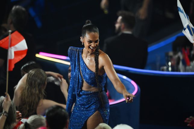 The Eurovision Song Contest 2023 - Grand FinalLIVERPOOL, ENGLAND - MAY 13: Eurovision Host Alesha Dixon on stage during The Eurovision Song Contest 2023 Grand Final at M&S Bank Arena on May 13, 2023 in Liverpool, England. (Photo by Anthony Devlin/Getty Images)Anthony Devlin