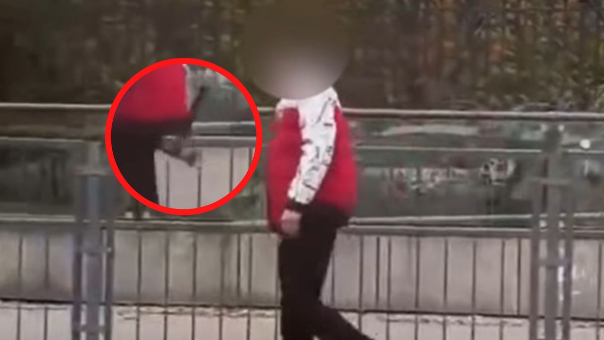 Mężczyzna z toporkiem widziany na ulicach Warszawy.