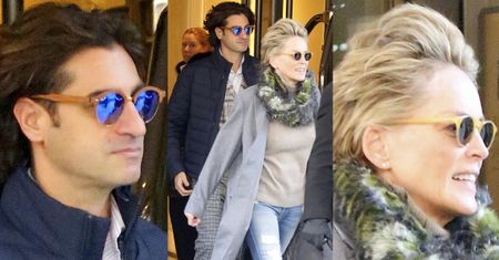 Sharon Stone wychodzi z hotelu z młodszym kochankiem