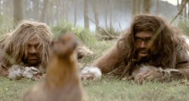 Polujący Neandertalczycy reklamują zupki i dania Vifon (wideo)