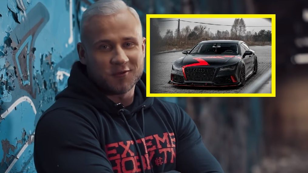 Na zdjęciu: Piotr Szeliga, w ramce jego auto