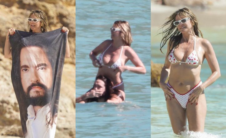 Heidi Klum hasa z mężem na plaży