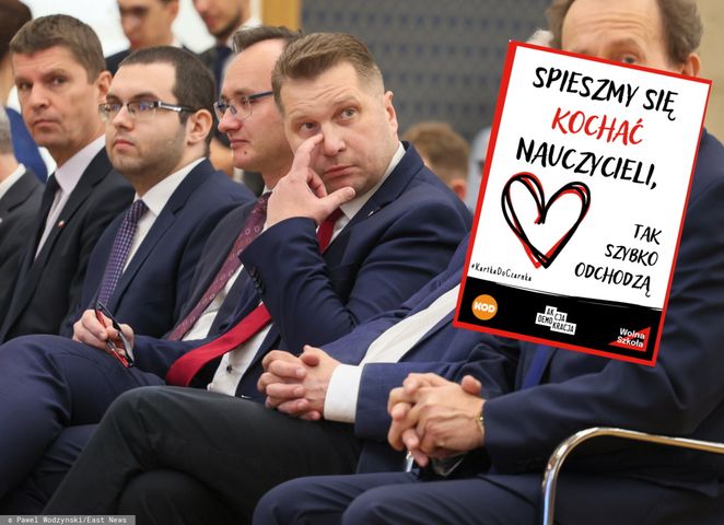 Nauczyciele zachęcają do dołączenia do akcji "kartka dla Czarnka"