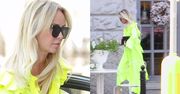 Przetakiewicz w kanarkowej sukience pędzi na biznesowy lunch