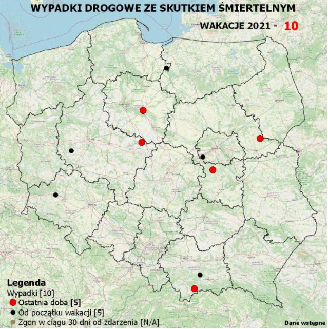 Niestety z każdym dniem na mapie pojawiają się nowe punkty.