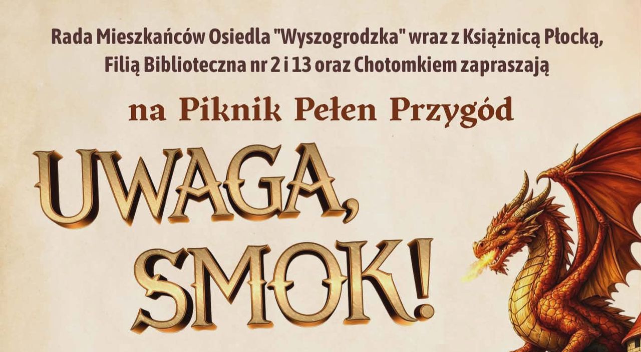 Piknik Pełen Przygód w Płocku. Ogród Jordanowski zamieni się w krainę smoków