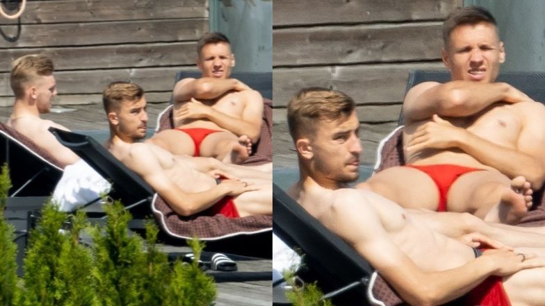 Piłkarze reprezentacji Polski relaksują się nad basenem