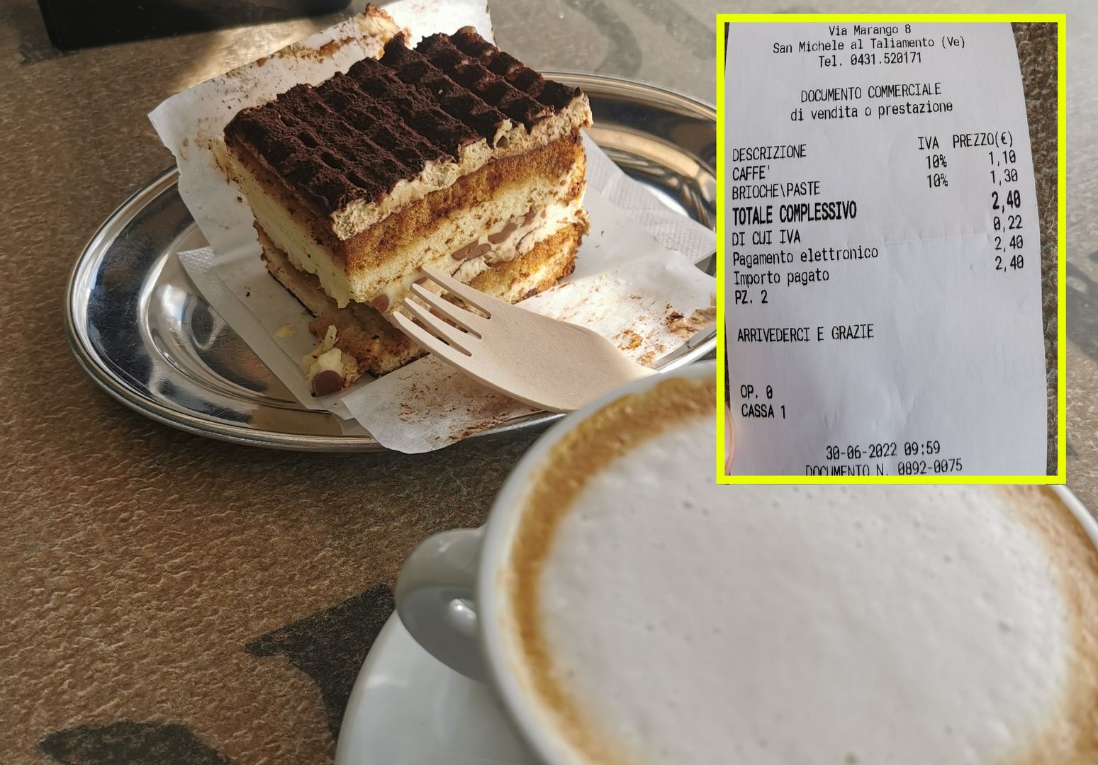 Zamówił kawę i ciasto we Włoszech. Nie mógł uwierzyć w kwotę na rachunku