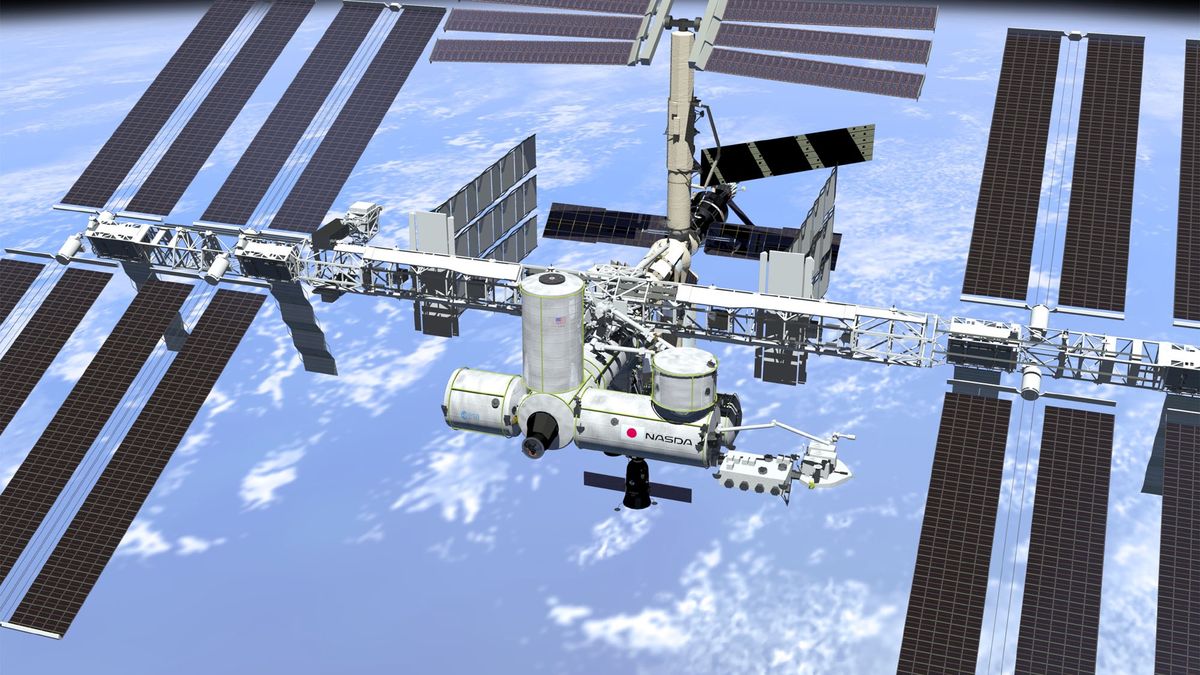International Space Station
This artist's concept shows the International Space Station when its assembly sequence is completed in 2004, including minor changes to the final station configuration agreed upon by international partners in May 1998. The changes included reducing the number of Russian modules on the station by one while expanding the size of another Russian module. The 1-million pound station will have a pressurized volume equal to two jumbo jets and an acre of solar panels. (NASA image)
NASA
space, ISS, space station, NASA