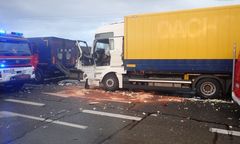 Śląskie. Karambol w Koziegłowach. Zderzenie czterech ciężarówek
