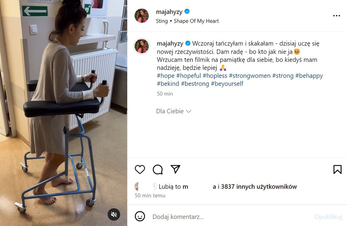 Wpis Mai Hyży na Instagramie