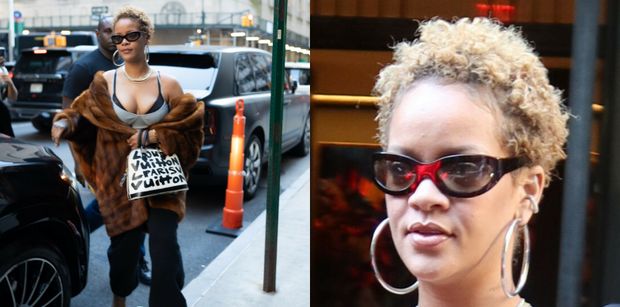 Odmieniona Rihanna paraduje w futrze po Nowym Jorku. Do twarzy jej w nowej fryzurze? (ZDJĘCIA)