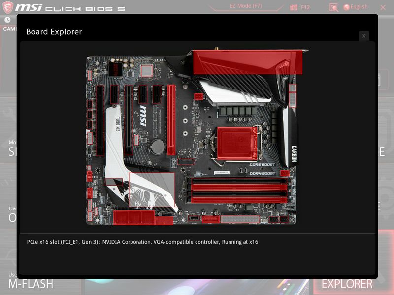 MSI MPG Z390 Gaming PRO Carbon - UEFI BIOS board explorer