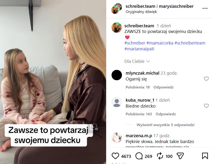 Marianna Schreiber poruszyła z córką ważny temat 