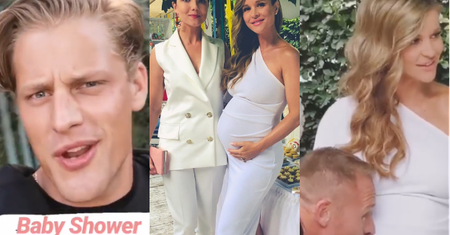 Polskie baby shower Joanny Krupy. Wśród gości Jakob Kosel, Joanna Jabłczyńska i CAŁUJĄCY BRZUSZEK przyszłej mamy Rinke Rooyens