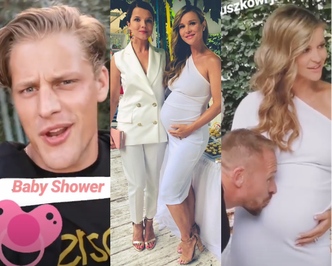 Polskie baby shower Joanny Krupy. Wśród gości Jakob Kosel, Joanna Jabłczyńska i CAŁUJĄCY BRZUSZEK przyszłej mamy Rinke Rooyens