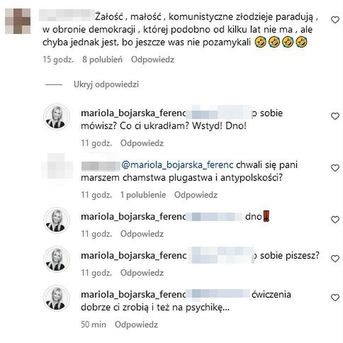 Mariola Bojarska-Ferenc na marszu