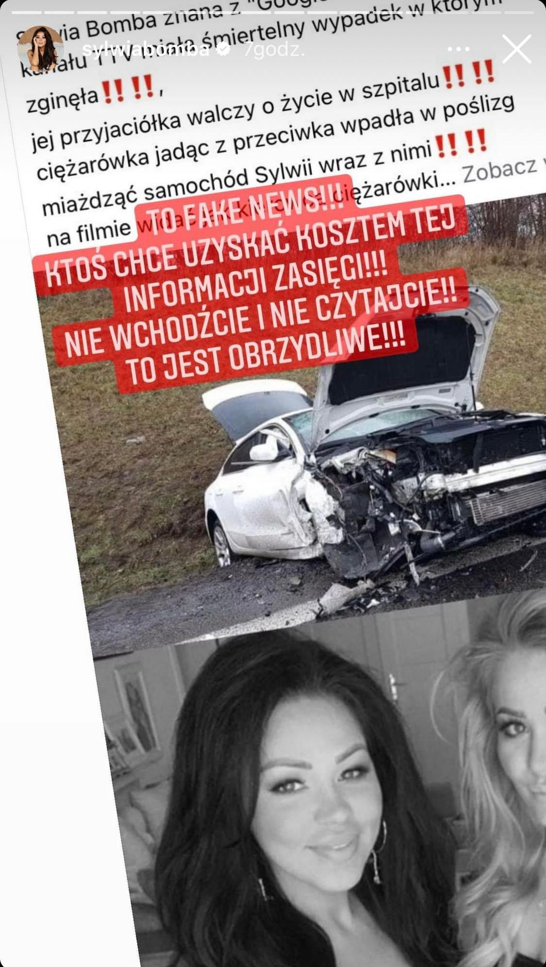 Sylwia Bomba zareagowała na fake newsa o swojej śmierci 