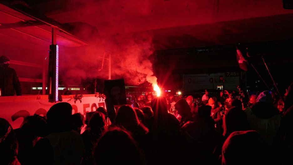 Warszawa. Protest na rondzie Czterdziestolatka