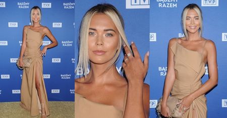 Ramówka TVP. Beżowa Sandra Kubicka obnosi się z DIAMENTOWYM pierścionkiem zaręczynowym i świeżo przypieczoną karnacją (ZDJĘCIA)