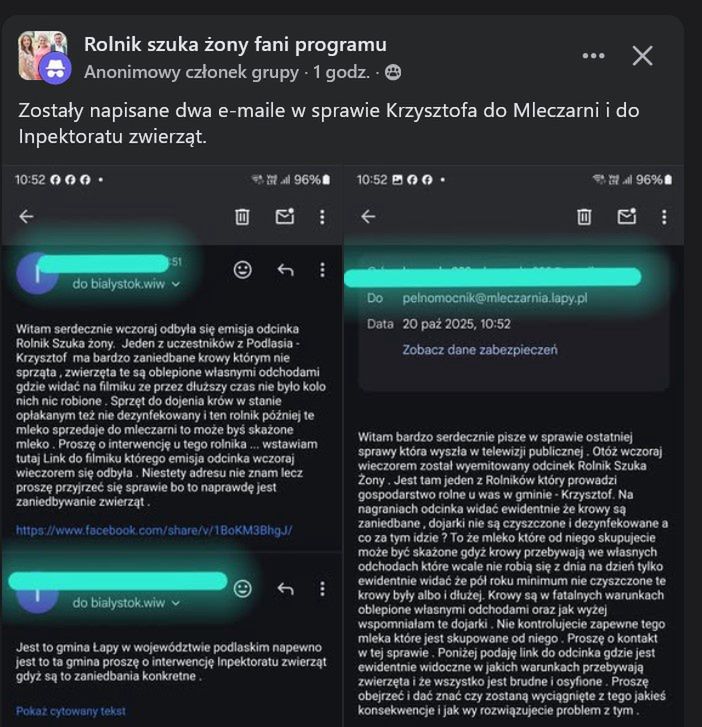 Donos na Krzysztofa z "Rolnik szuka żony"
