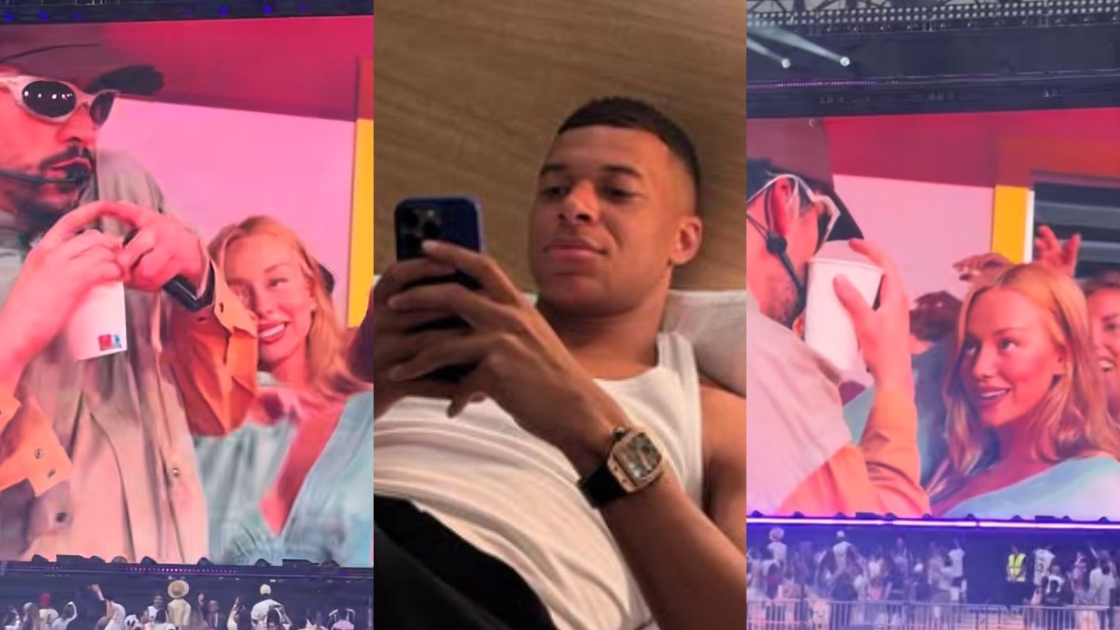 Szalejąca na koncercie Bad Bunny'ego ukochana Mbappé nagle pojawiła się na telebimie. Fajnie się bawiła bez piłkarza? (WIDEO)